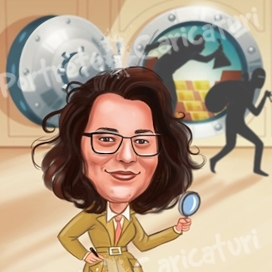 Caricatură digitală color - Detectiv