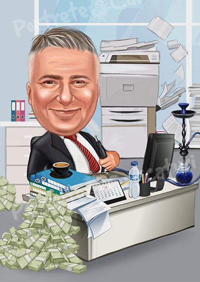 Caricatură digitală color - Contabil