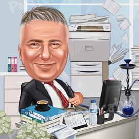 Caricatură digitală color - Contabil