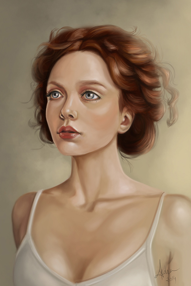 Portret digital color - Tânără