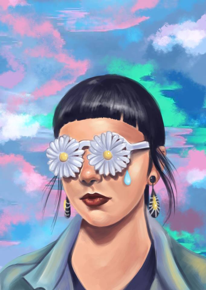 Portret digital color - Tânără