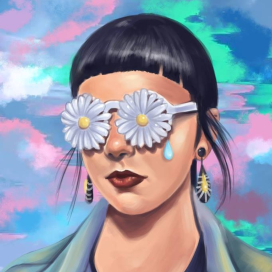 Portret digital color - Tânără