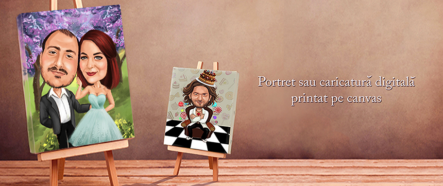 Portret sau caricatura digitală printat pe canvas