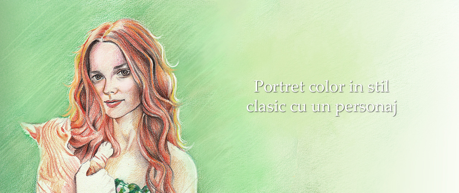 Portret color în stil clasic cu un personaj